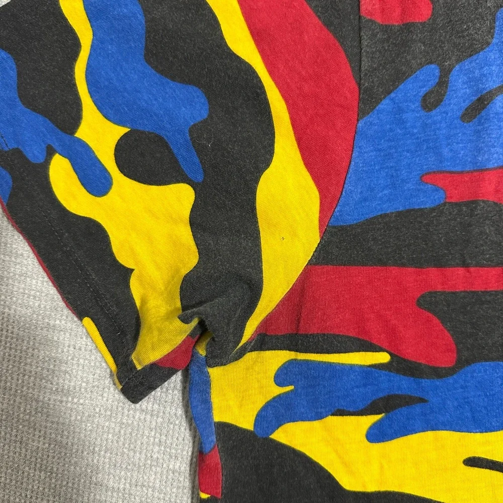 True Religion Buddha Brand All Over Camo Print Tee Multicolor Y2K 2002 XL